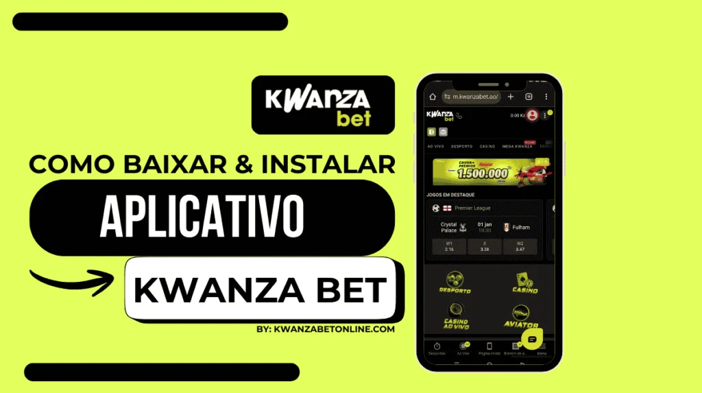 Imagem atual: Tutorial visual de como baixar e instalar a Kwanza Bet App APK no telemóvel Android.