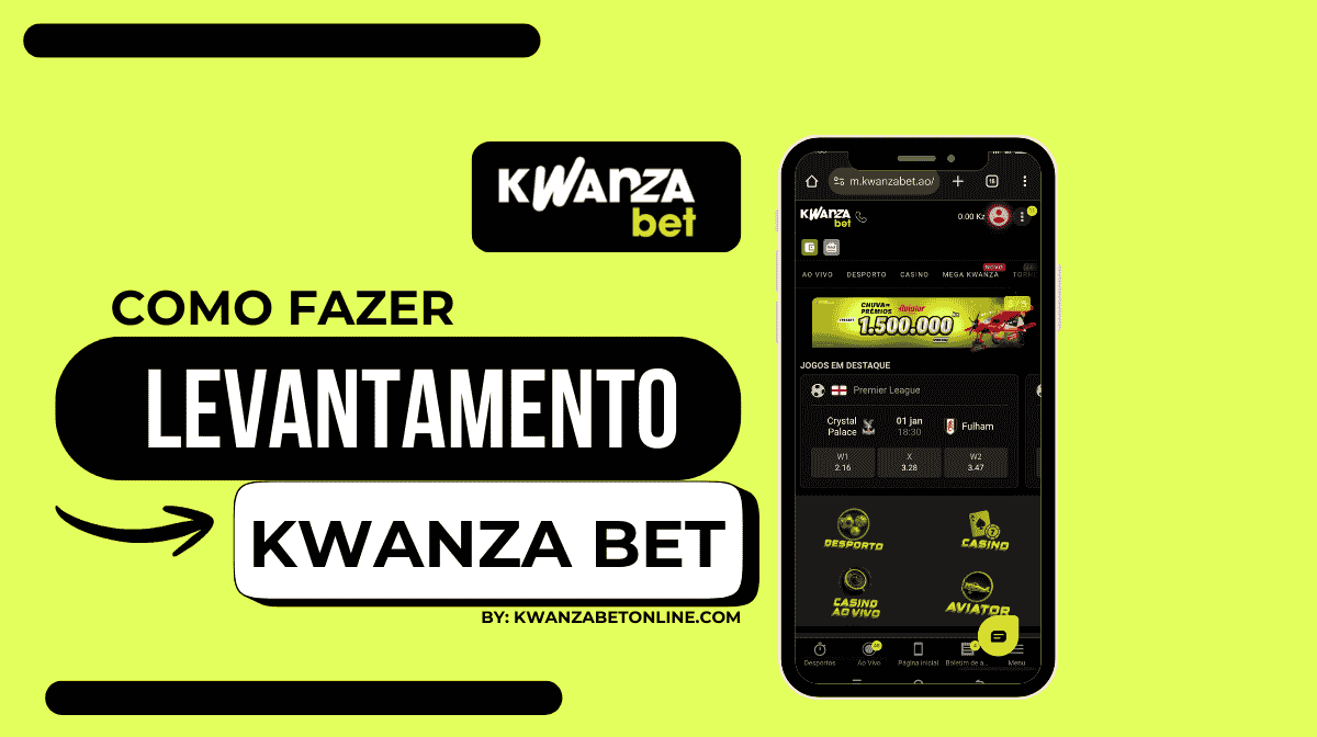 Tutorial sobre como solicitar levantamento de dinheiro na Kwanza Bet Angola via transferência bancária e IBAN.
